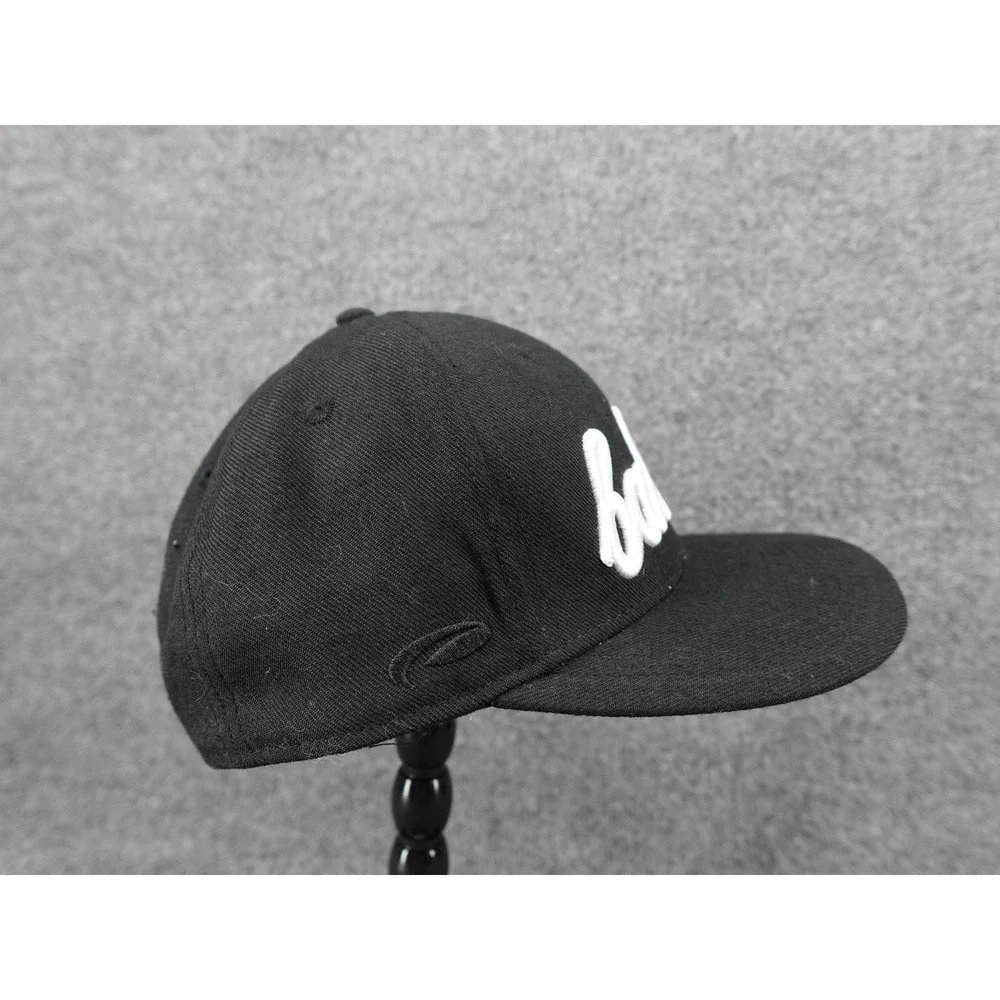 Pukka Baldor Snapback Hat Mens OSFM Black 3D Puff‎ Embroidery Flat Brim Cap